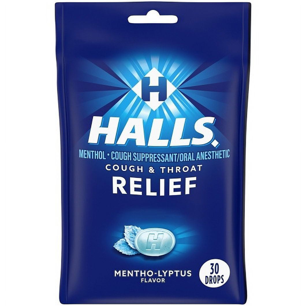 (Price/Case)Halls Menthol Eucalyptus Cough Drops, 30 Count, 12 Per Box, 4 Per Case