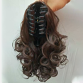 thumbnail image 5 of Synthetic Hair Ponytail Extensions Claw Clip in Hairpieces for Women High Temperture Fiber Short Wave Ponytail Black Brown, 5 of 7