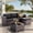 Brown Rattan/Medium Grey, variant on Patio Furniture Set 5 Piece - Wide Armrests - All-Weather Wicker Rattan Outdoor Patio Conversation Couch Sets, Modular Sectional Sofa for Garden, Patio, Poolside, Backyard, Balcony, Porch,Navy Blue