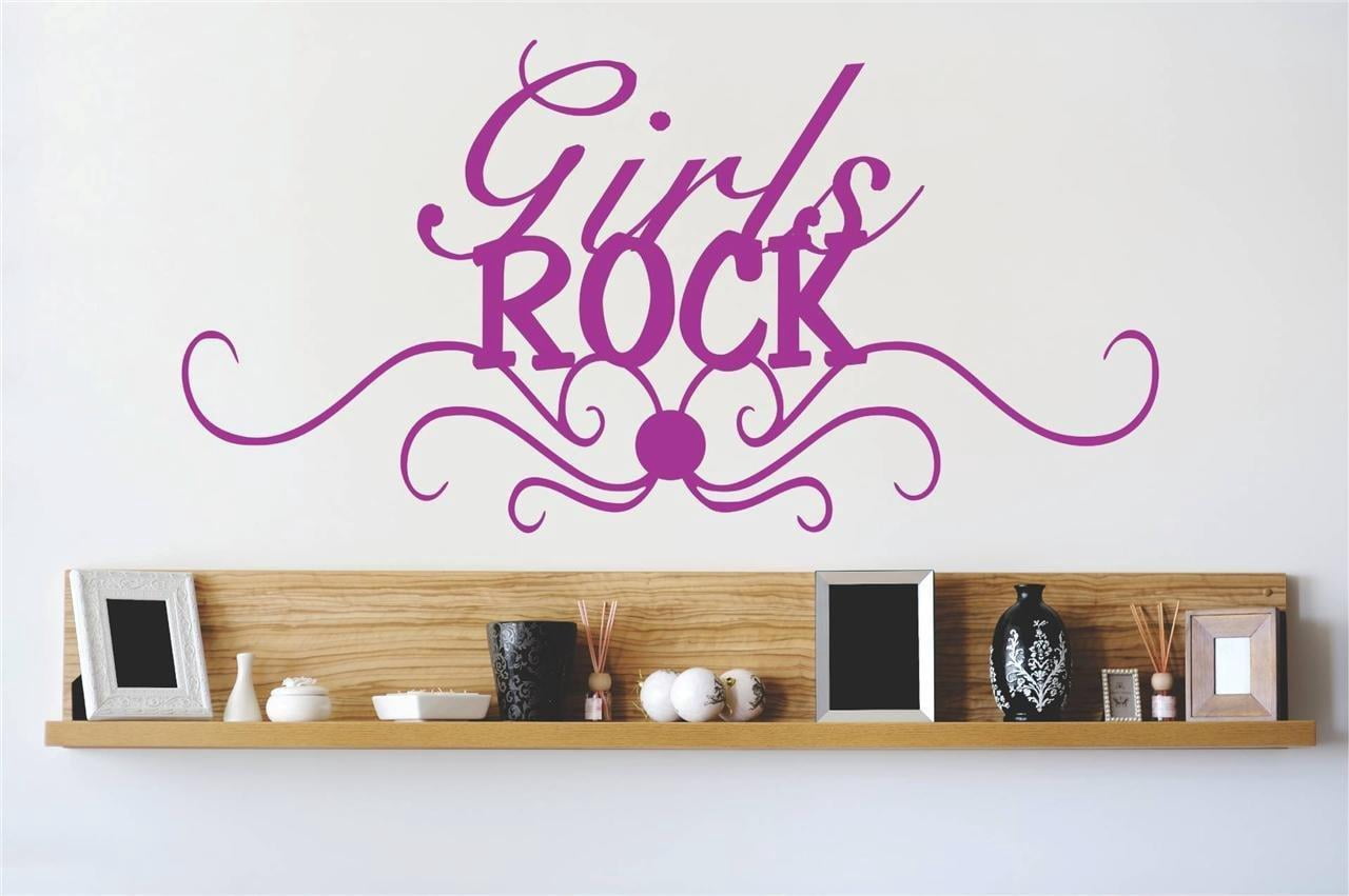 Wall Design Pieces Girls Rock Text 14 X30