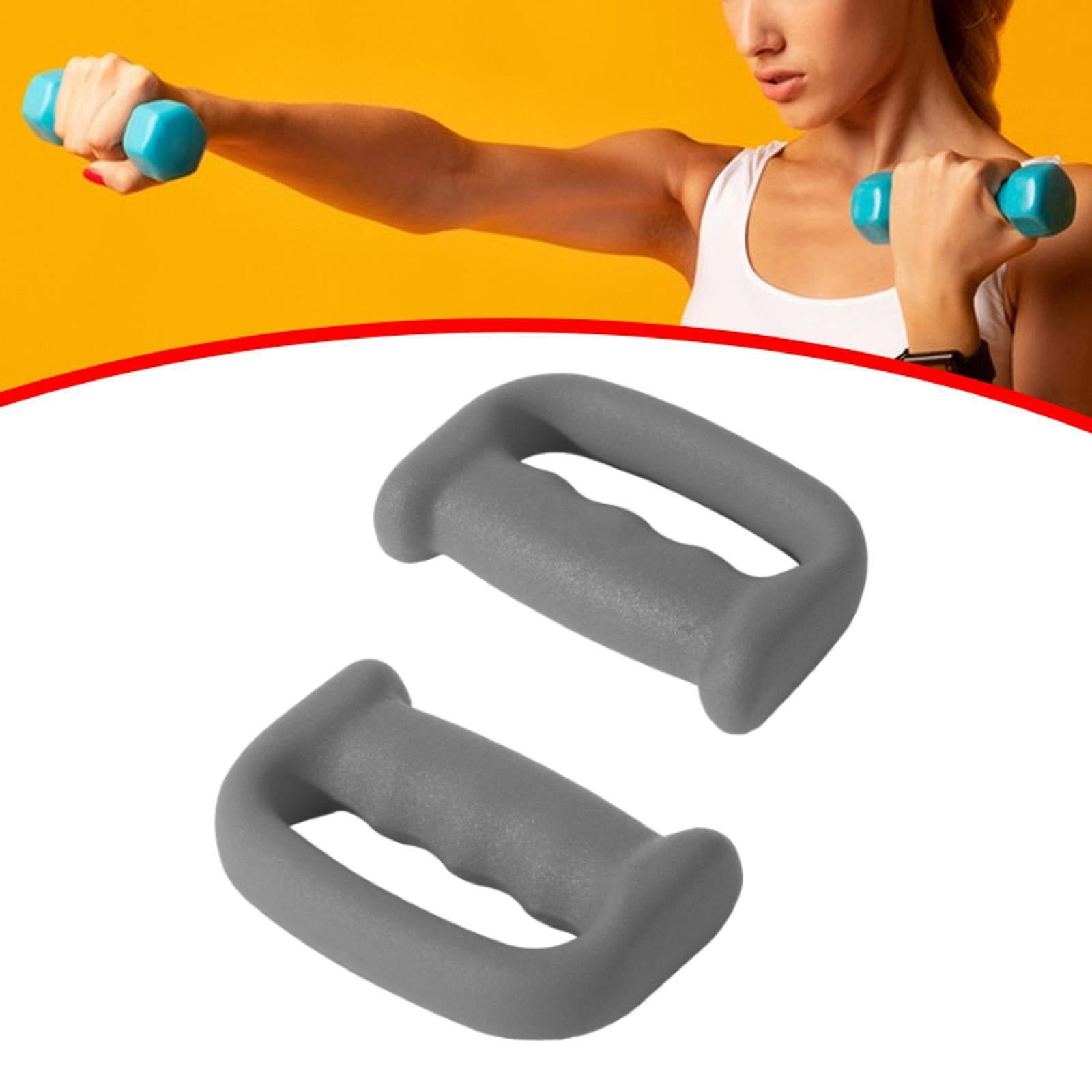 Baoblaze 2 Pieces Boxing Dumbbells D Shape Grip Hand Weight for Aerobics Exercises Walkin Grey