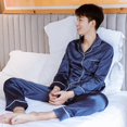 thumbnail image 1 of Conjunto de Pijama de satén de seda para mujer, ropa de dormir para pareja, traje de dormir para mujer, conjunto de dos piezas, ropa de estar por casa de talla grande, 1 of 4