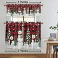 thumbnail image 1 of Fashnice Thermal Insulated Kitchen Valance Xmas Cafe Tier Christmas Short Window Curtain Christmas Half Window Drapes Slot Top Bathroom Scarf Style-B 1pc-Top Valance: W:18''x H:54'', 1 of 6