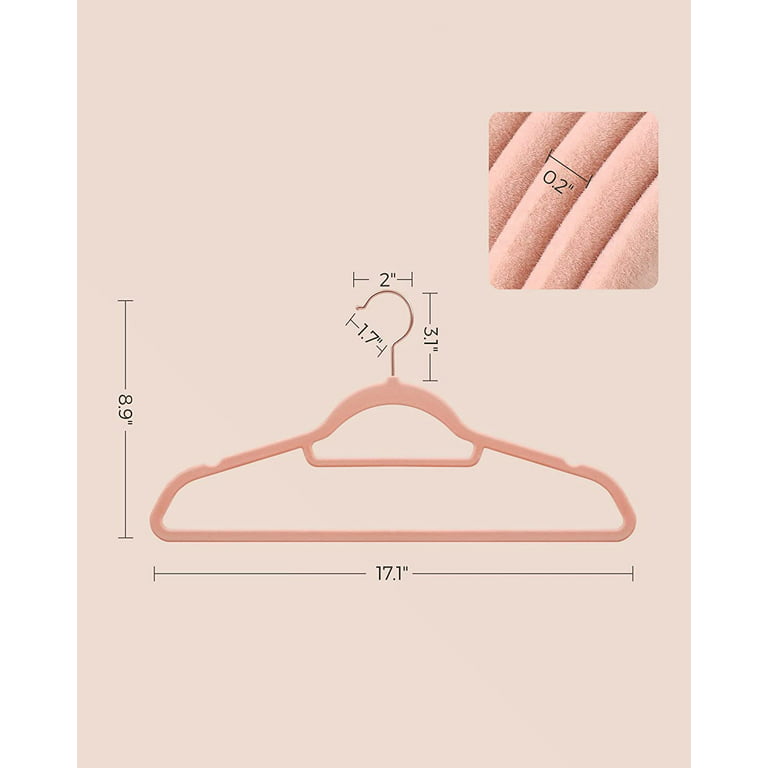 SONGMICS 30 Pack Coat Hangers, Heavy-Duty Plastic Hangers with Non-Slip Design, Space-Saving Clothes Hangers, 0.2 Inches