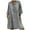 Gray, variant on Ichuanyi Dresses for Women 2022, Fall Fashion Women Loose V-Neck Solid 3/4 Sleeve Cotton And Linen Dress