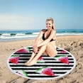 thumbnail image 4 of Matoen Microfiber Round Beach Towels Quicksand Descent Circular Blanket Fast Dry & Sandproof, Extra Large Picnic Table Circle Throws 60 inch with Fringe, 4 of 7