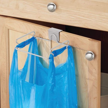 Over The Cabinet Metal Wire Small Garbage Container Trash Bag Holder Rack For Recycled Reusable Disposable Plastic Shopping Grocery Bags For Kitchen Pantry Garage Bathroom Satin Walmart Canada