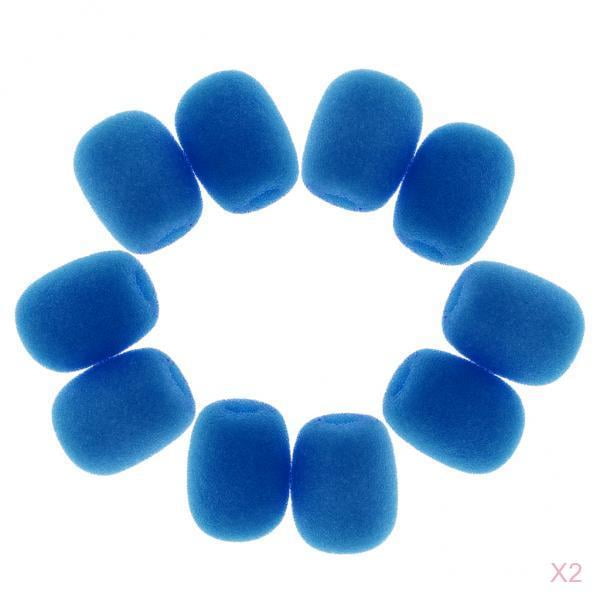 Micrófono de Solapa CUTICAT 20 Piezas Azul Cubierta de esponja de micrófono