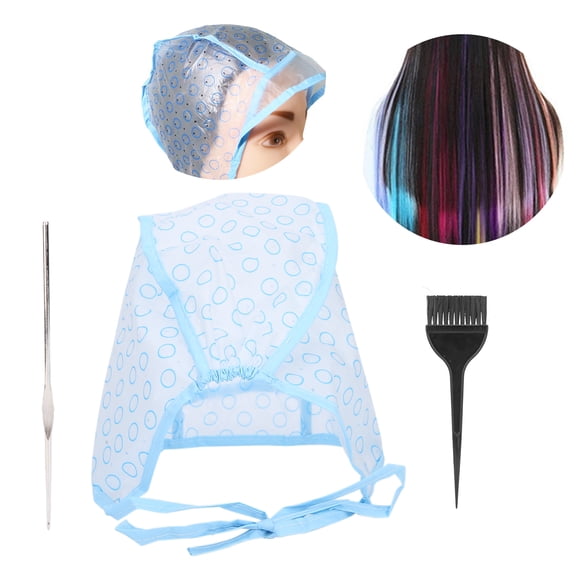 Zerone Hair Highlighting Cap,Hair Highlights Cap Set Reusable Highlight Cap With Hair Dyeing Brushes Hook Needle,Highlight Cap