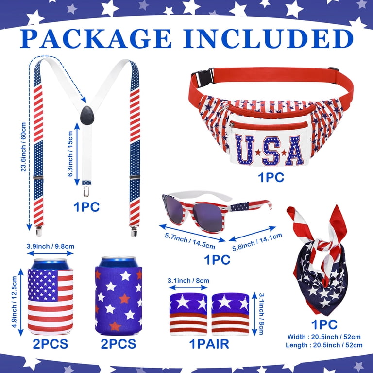 Crusward American Independence Day Fanny Pack Set,9 Pcs USA  display picture 3