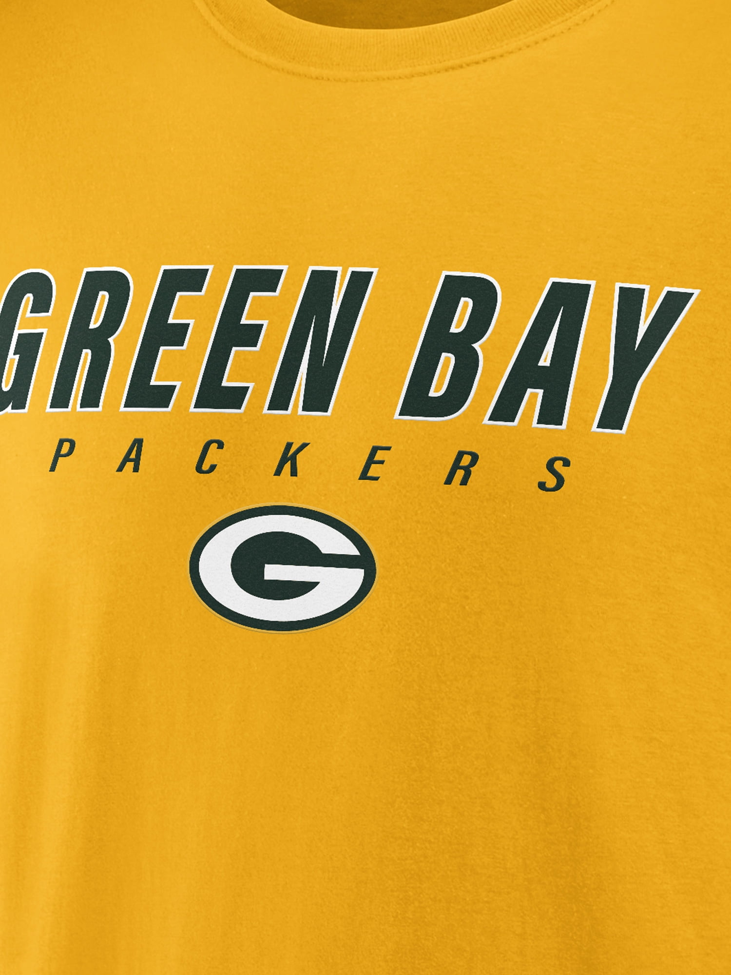 NFL Green Bay Packers Men's Cotton Yellow Short Sleeve T-Shirt