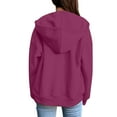 thumbnail image 4 of Lmnyox Zip Up Hoodies for Women Lightweight Solid Hooded Jacket with Pocket Loose Drawstring Sweatshirt Outerwear, 4 of 7