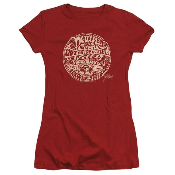 Creedence Clearwater Revival Down On The Corner Junior Women's T-Shirt Sheer Cardinal