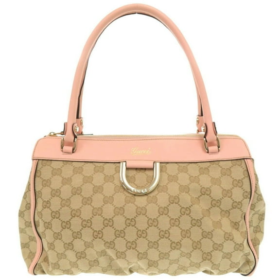 Pre-Owned Gucci Abby GG Canvas Leather 189831 Beige Pink Handbag Tote Bag 0974GUCCI (Good)