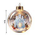 thumbnail image 3 of Qwtwty Glowing Christmas Tree Decorations Story Ornament, Light-Up Shatterproof Clear Christmas Themed Hanging Ball Decoration with Warm LED Light, 3 of 7