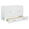 thumbnail image 4 of Queen Size Murphy Bed with Large Capacity Drawers, Space-Saving Cabinet Bed with Foldable Design, for  Apartments, Guesthouses, White, 4 of 9