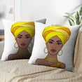 thumbnail image 4 of LALILO Throw Pillow Covers Portrait Young Beautiful African Woman Color Cushion Cover 18" x 18", 2 Pack, 4 of 6