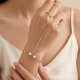 thumbnail image 6 of VNOX Gold Tone Stainless Steel Faux Pearl Hand Chain Bracelet for Women, Party Gift Jewelry, 6 of 6