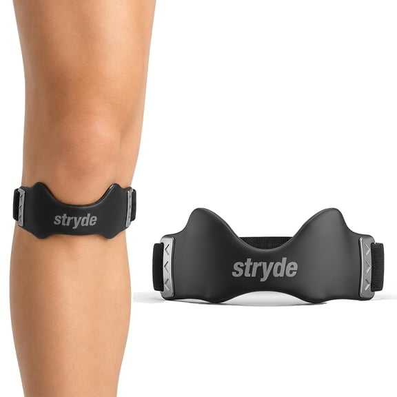 Stryde Precision Knee Strap - Premium Stryde Knee Strap with Silicone Lock-Point Pad, Adjustable & Breathable Sports Brace for Running, Cycling and Fitness, One Size Fits All
