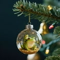 thumbnail image 4 of Luxcidy Frog Christmas Ornament Set, Froggy Hanging Clear Plastic Xmas Crystal Ball, Clear Glass Holiday Tree Decoration, for Home Xmas Holiday Birthday Party Decoration(A), 4 of 6