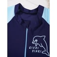 thumbnail image 4 of Alvivi Kids Girls One Piece Short Sleeve Rash Guard Swimsuit Surfing Swimwear Bathing Suit with Skirts Navy Blue 12-14, 4 of 7