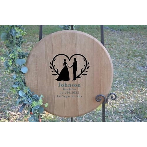 Bourbon Barrel Lid Wedding Guest Book (Johnson)