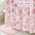 thumbnail image 3 of Inosoo Elegant Pink Floral Print Linen - Look Shower Curtain, Thick & Soft Faux Linen Cloth Bathroom Curtain, 72" W x 72" L, 3 of 10
