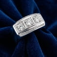 thumbnail image 4 of Pompeii 1ct Diamond Mens Three Stone Wedding Anniversary Ring 10k White Gold (H/I,I1-I2), 4 of 5