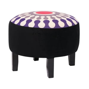 Máxima Design - Pouf Jack Lotto Negro Estampado 48X48X40 Cm