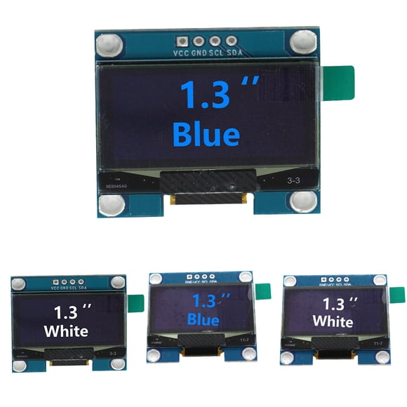 VONKY OLED Module 3.3V/5V 12C Interface Affichage Dispositif Auto-Éclairage Écran Stable Performance FR4 Tabletops Écrans LCD Blanc VCC