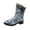 Blue, variant on Lovskoo 2024 Women's Middle Mid Calf Boots Round Toe Chunky Heel Vintage Solid-Color Printed Fleece Mid-Heel Mid-Calf Boots Beige