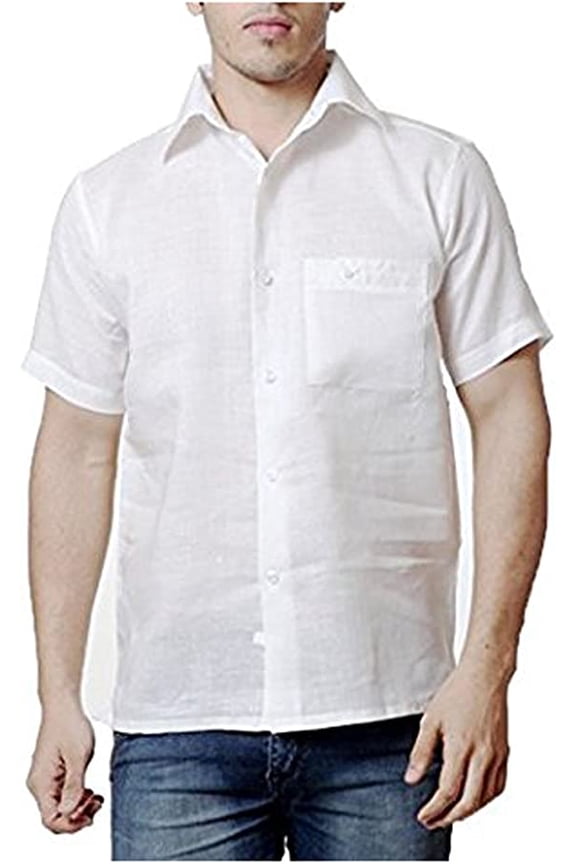 Men's Shirt (Royal_105_White_Medium)