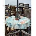 thumbnail image 2 of Outdoor Tablecloths with Umbrella Hole & Zipper, Teal Red Coastal Round Tablecloth 54 Inch, Nautical Seahorse Beach Coral Starfish Waterproof Table Cloth, Patio/Pool/Picnic Table Covers, 2 of 8
