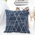 thumbnail image 2 of PiccoCasa 18"x18" Polyester Sofa Throw Pillow Cover, Navy Blue, 2 of 8