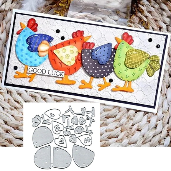 Troqueles metálicos Yeyert para scrapbooking, corazón de pollo, 11 x 11 cm