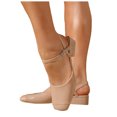 thumbnail image 4 of Elegant Womens Chunky Low Heels Slingback Pumps Closed Square Toe Patent Leather Wedding Party Office Professional Dress Shoes（Khaki，Size 7), 4 of 7