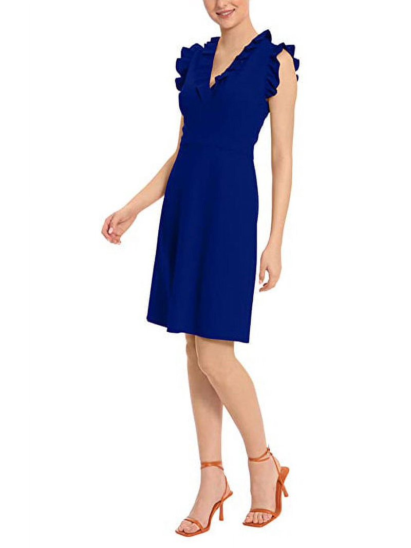 Maggy London womens V-Neck Mini Dress, 2, Blue - Walmart.com