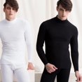 thumbnail image 4 of Conjunto de ropa interior térmica de cuello medio alto para hombre de otoño e invierno Ropa y pantalones de cuello medio alto con forro polar Ropa interior térmica de papá, 4 of 6