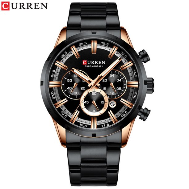 Reloj Curren para hombre, esfera azul, correa de acero inoxidable, fecha para hombre, relojes de negocios para hombre, relojes de pulsera impermeables de lujo para hombre Deng Xun unisex