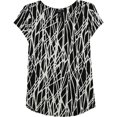thumbnail image 2 of Alfani Blusa asimétrica estampada para mujer, negro, mediano Alfani Pull-over, 2 of 2