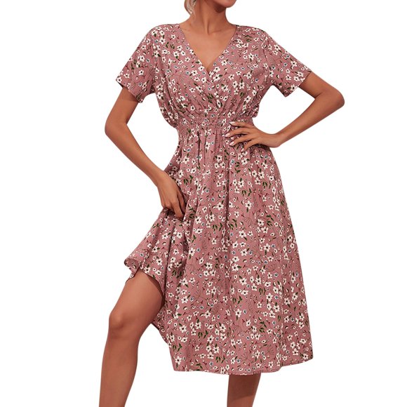 Ketyyh-chn99 Tshirt Dress Women Skirts for Women Clothes Casual Mini Dress Loose Comfy Striped Long Sleeve Long Dress Pink,L