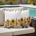 thumbnail image 4 of Pumpkin Sunflower Fall Outdoor Waterproof Pillow Covers, Thanksgiving Botanical Leaves Autumn Decorative Square Throw Pillowcase Sofa Cushion Sham for Patio/Couch/Chair, 26"x26" 2 Pack, 4 of 8