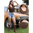thumbnail image 2 of DARING DIVA Women's Fringe Vest Faux Suede Sleeveless Tassel Waistcoat XS Brown, 2 of 6