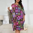 thumbnail image 2 of Crochet Blanket Granny Square Vintage Sleepshirts For Sleeping Travels Loose Sleepdress Pajama Dress Soft Nightdress Sleepwear, 2 of 7