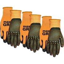 MidWest Gloves & Gear 94P03-L-AZ-6 Max Grip, 3 Pair Pack, Mens Orange