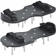 thumbnail image 1 of Sandalias de aireación de césped con 8 correas ajustables alargadas y 26 tachuelas. Sandalias de aireación de césped de tamaño universal para césped de jardín, color negro, 1 of 5