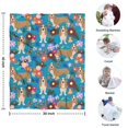 thumbnail image 4 of Basset Hound Dog and Flower-1 Blanket,Comfortable Soft Flannel Throw Blanket,All Season,Warm Lightweight Blankets for Sofa Bed Couch Living Room Chair,30"x40", 4 of 4