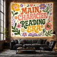 thumbnail image 6 of Floral Text Design on Cream Background Whimsical Retro for Book Lovers Literary Wall Art Housewarming Gift Tapestry Wall Hanging for Reading Nook and Bedroom, 6 of 7