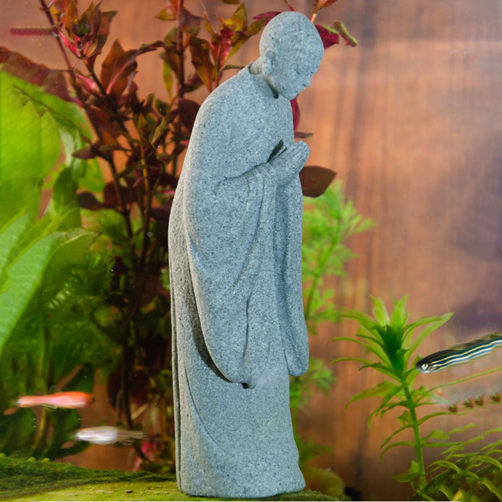 Resin Fish Tank Buddha Statue Ornament for Terrarium, Marine Aquariums