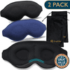 ComfiTime 2Pack Sleep Mask - 100% Blackout Eye Mask for Sleeping, Eye Covers for Men and Women, Contour Blindfold with Nose Baffle, Soft & Lightweight, Latex-Free